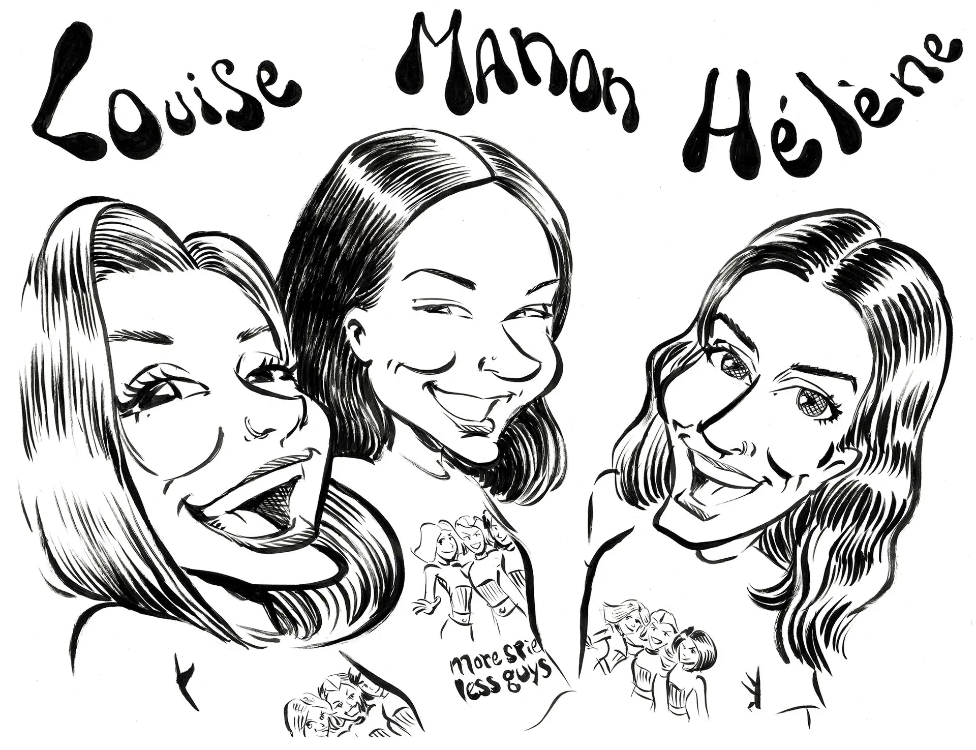 Bespoke hand-drawn portrait caricature UK