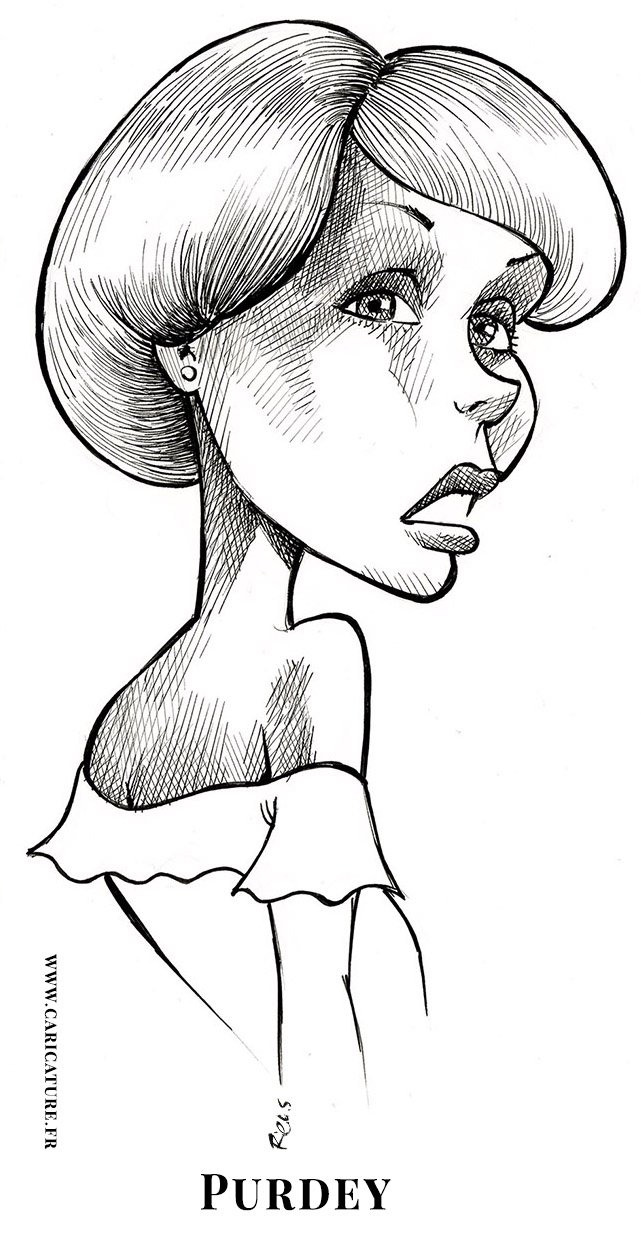 Purdey caricature — The New Avengers — hand-drawn by Sébastien Rieu