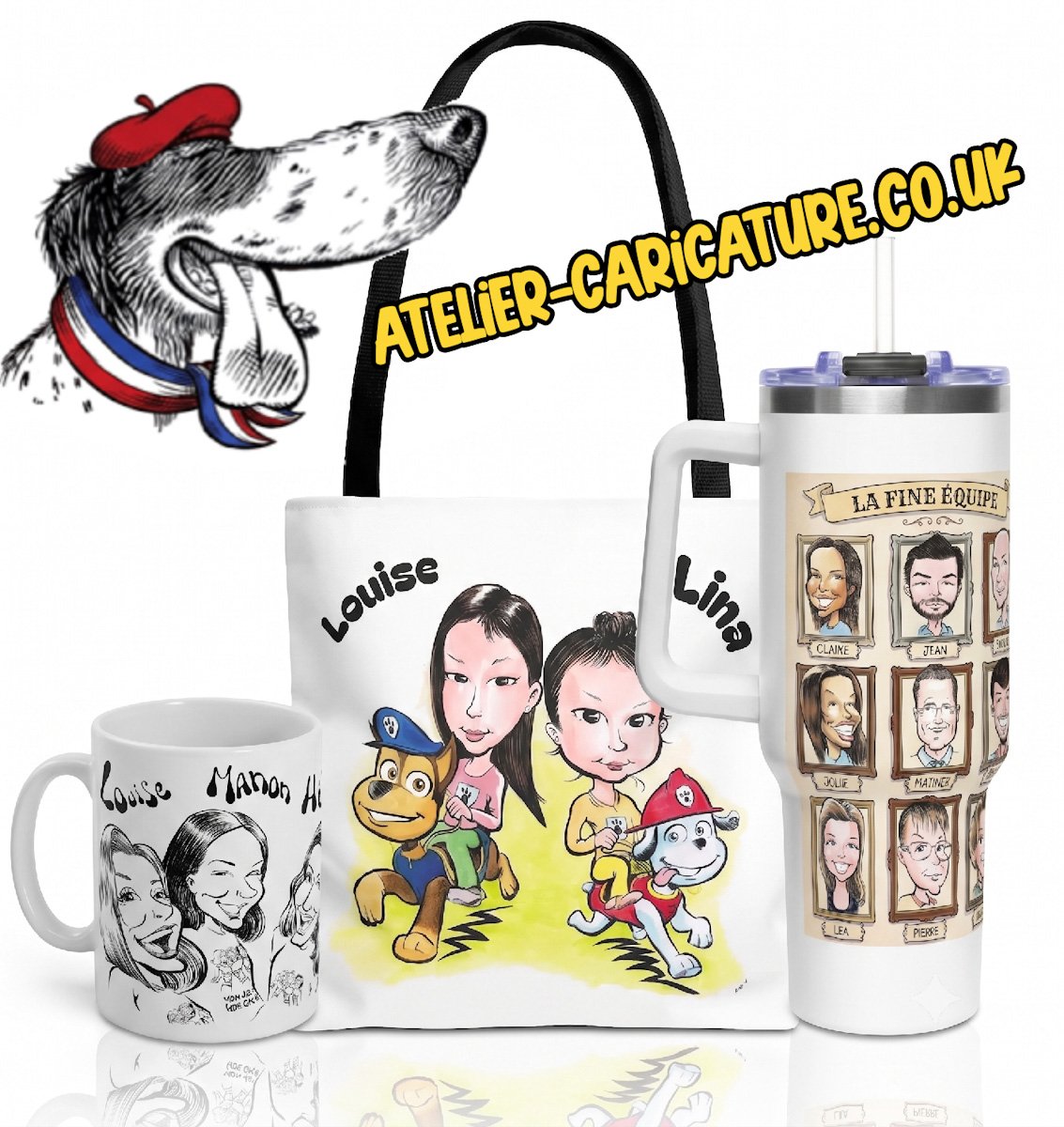 Sébastien Rieu — hand-drawn caricature gifts, drawn in Bordeaux