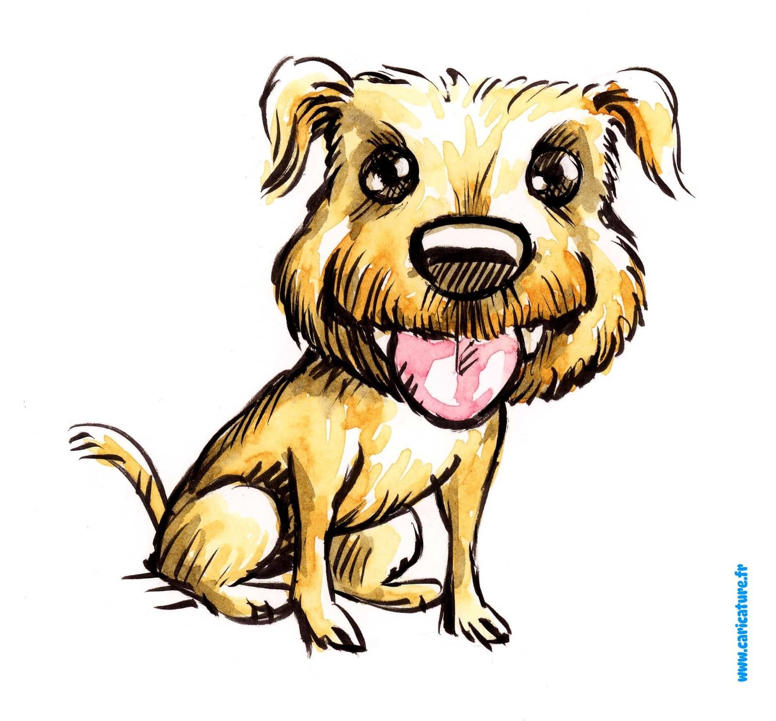 Small dog in a playful colour caricature
