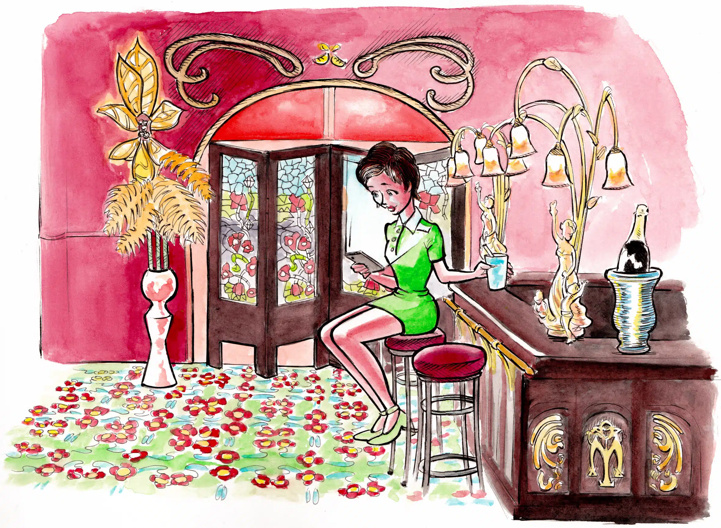 Restaurant Maxim's Paris — Indian ink by Sébastien Rieu