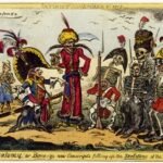 Comparative Anatomy or Bone-Ys New Conscripts filling up the skeletons of the old Regements (1813).