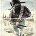 Rural Guard. Caricature by Gill, probably an illustration for a satirical newspaper, depicting a rural guard with exaggerated heads.
