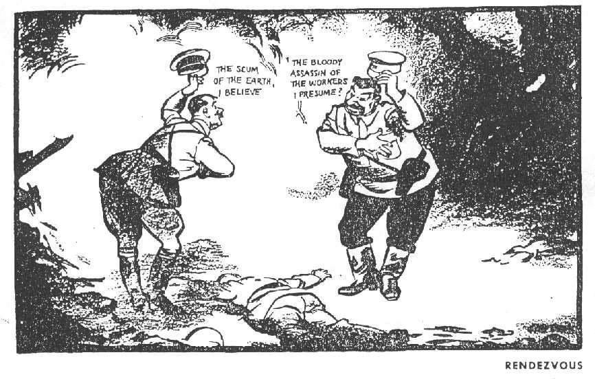 Rendezvous (1939) by David Low — Hitler and Stalin greeting each other